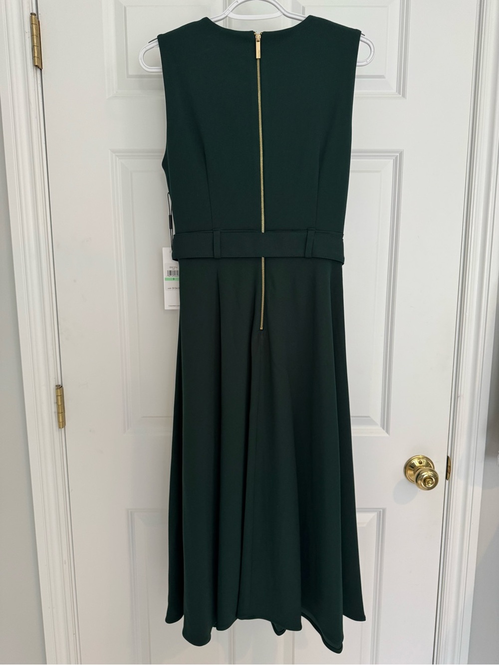 Calvin Klein Malachite Green Belted Midi Dress – Size 8 | NWT - Picture 4 of 6